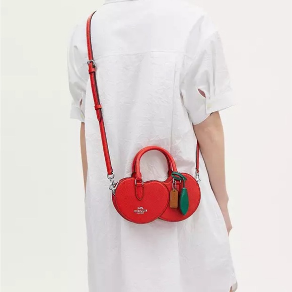 NWT Coach Cherry Crossbody Fruit Summer Handbag Purse Red Leather Crossbody - Picture 3 of 10